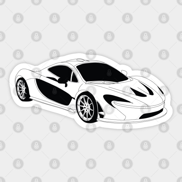 McLaren 720s Black Outline Sticker by kindacoolbutnotreally